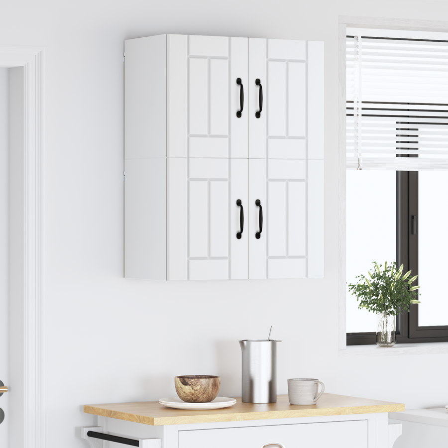 Wall Cabinet LUCCA 2 pcs White Engineered Wood
