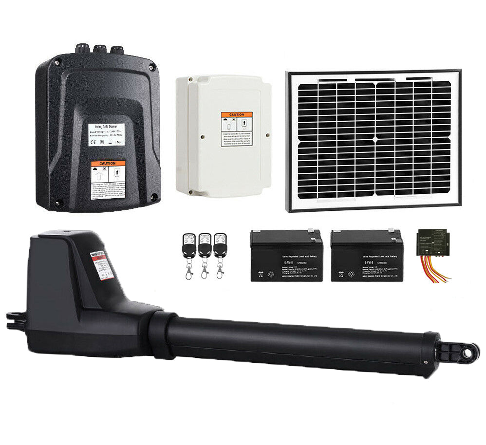 400KG Single Swing Auto Motor Remote Gate Opener With 10W Mono Backup Solar