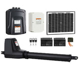 400KG Single Swing Auto Motor Remote Gate Opener With 10W Mono Backup Solar - Front View