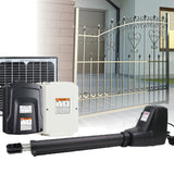 400KG Single Swing Auto Motor Remote Gate Opener With 10W Mono Backup Solar - Rear View