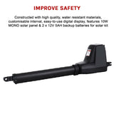400KG Single Swing Auto Motor Remote Gate Opener With 10W Mono Backup Solar - Close-Up Angle