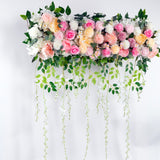 1M Artificial Flower Runner Arrangement Panel Wall Rose DIY Wedding Party D&eacute;cor