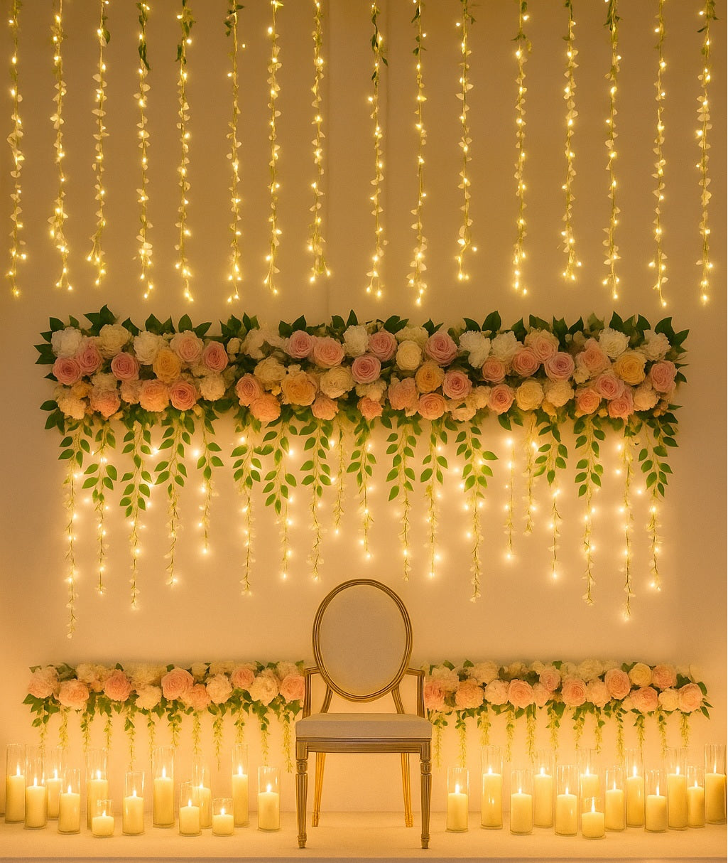 1M Artificial Flower Runner Arrangement Panel Wall Rose DIY Wedding Party D&eacute;cor