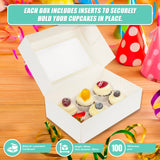 Cupcake Box 6 Holes Window Cake Party Favour 100 Boxes - Extra Image