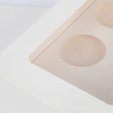 Cupcake Box 6 Holes Window Cake Party Favour 100 Boxes - Top-Down View
