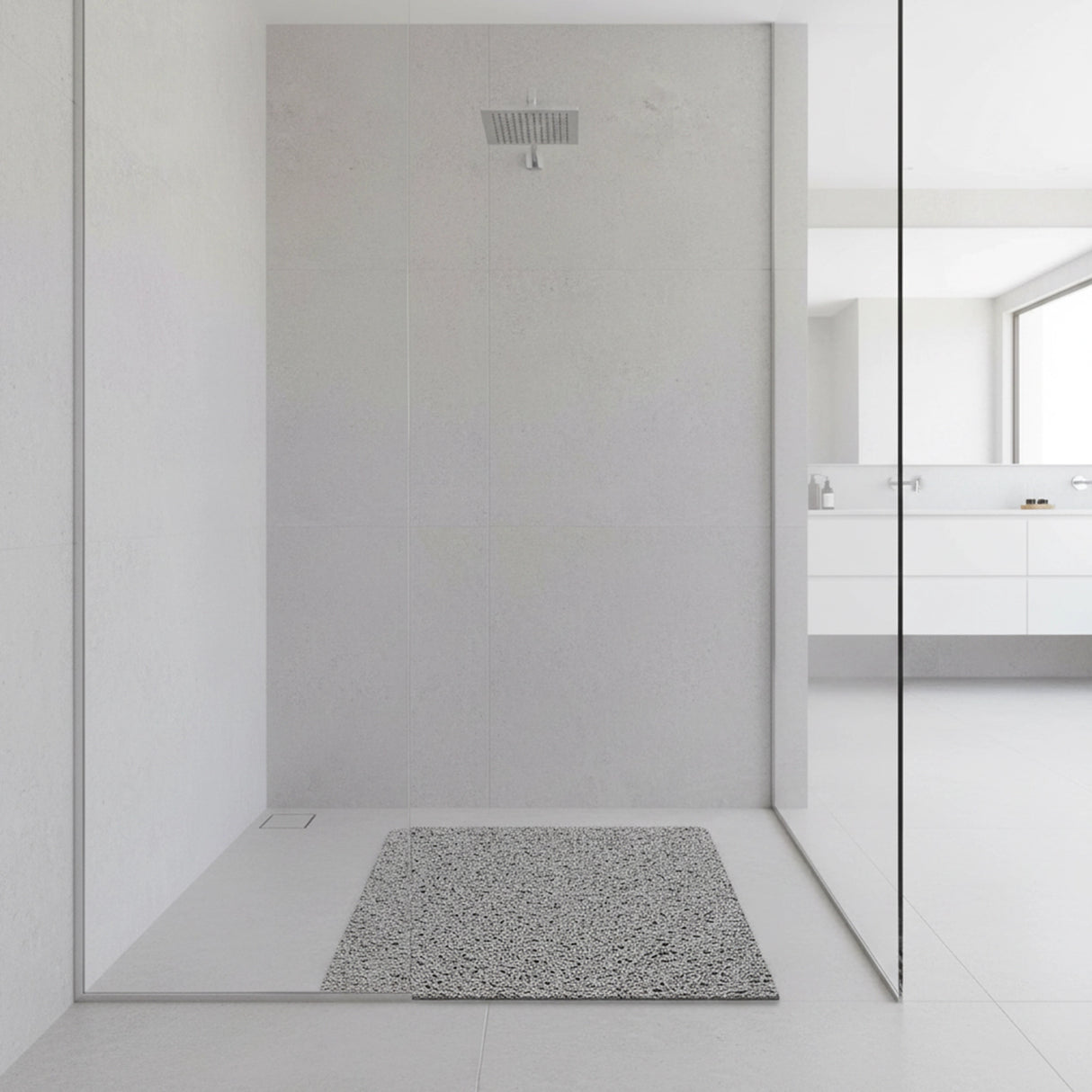 Shower Mat Rug Anti Slip Loofah Bathroom Bath Mat Carpet Water Drains Non Slip