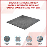 Shower Mat Rug Anti Slip Loofah Bathroom Bath Mat Carpet Water Drains Non Slip - Rear View