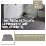Shower Mat Rug Anti Slip Loofah Bathroom Bath Mat Carpet Water Drains Non Slip