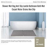 Shower Mat Rug Anti Slip Loofah Bathroom Bath Mat Carpet Water Drains Non Slip - Low Angle