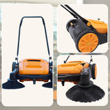 55L Floor Sweeper Industrial Hand Push Outdoor Manual - Rear View
