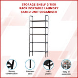 Storage Shelf 3 Tier Rack Portable Laundry Stand Unit Organiser