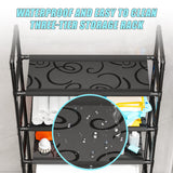 Storage Shelf 3 Tier Rack Portable Laundry Stand Unit Organiser - Low Angle