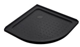 100x100cm Rounded Curved Shower Base in Black - Top-Down View