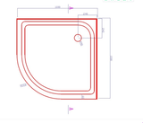 100x100cm Rounded Curved Shower Base in Black