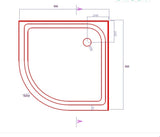 90x90cm Rounded Curved Shower Base in Black