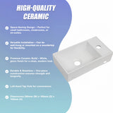 Small Compact Bathroom Cloakroom Hand Wash Basin Sink Ceramic Wall Hung - Top-Down View