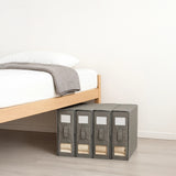 4PCS Foldable Bed Sheet Set Organizer Fabric Storage Bins with Handle Storage Box - Top-Down View