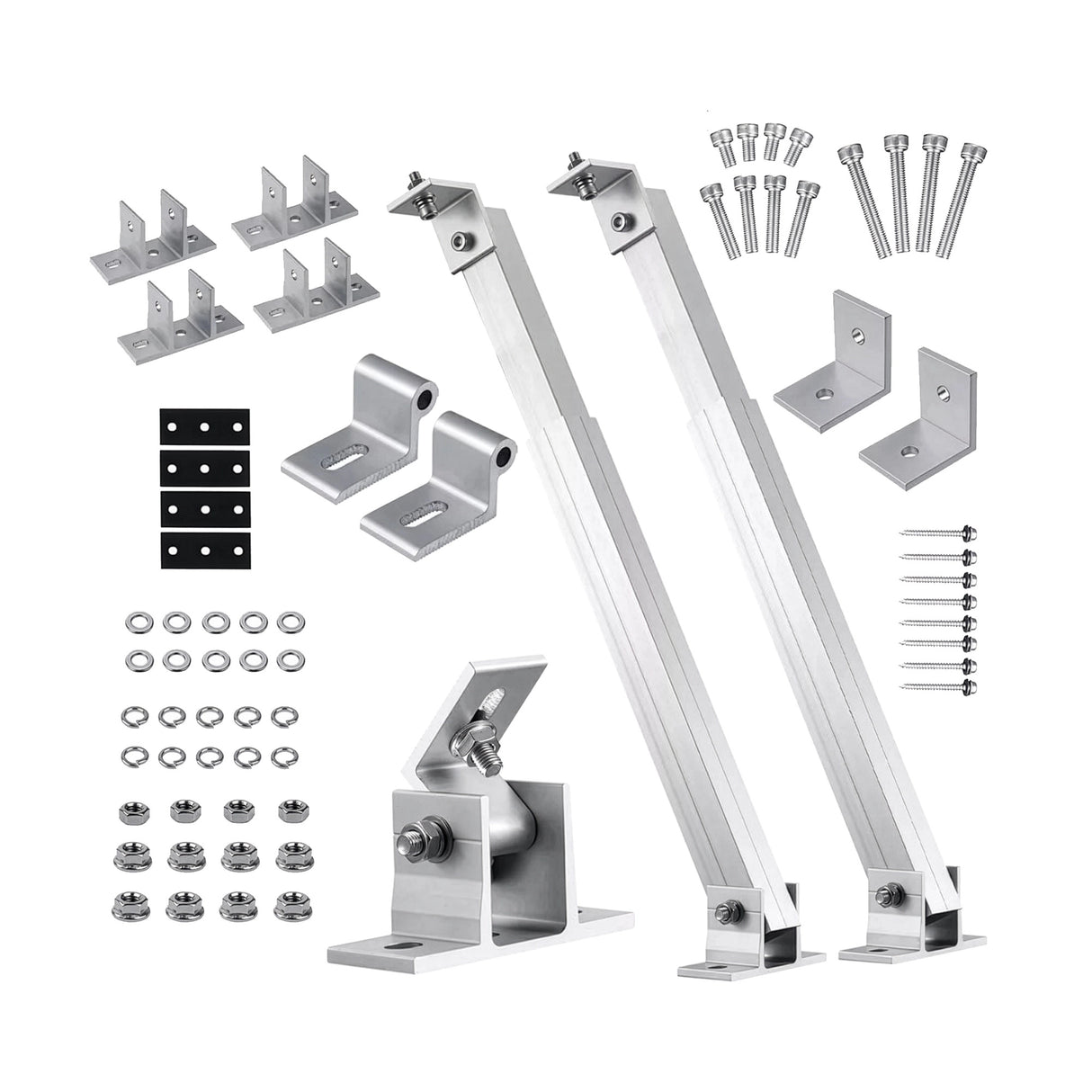 Adjustable Solar Panel Tilt Mount Brackets Kit &ndash; Roof, Ground & Boat Mounting System for Secure Installation