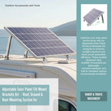 Adjustable Solar Panel Tilt Mount Brackets Kit &ndash; Roof, Ground & Boat Mounting System for Secure Installation - Close-Up Angle