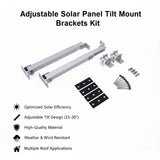 Adjustable Solar Panel Tilt Mount Brackets Kit &ndash; Roof, Ground & Boat Mounting System for Secure Installation
