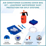 Air Conditioner Cleaning Cover Bag Kit &ndash; Leakproof Waterproof Dust Protection for Split Systems - Close-Up Angle