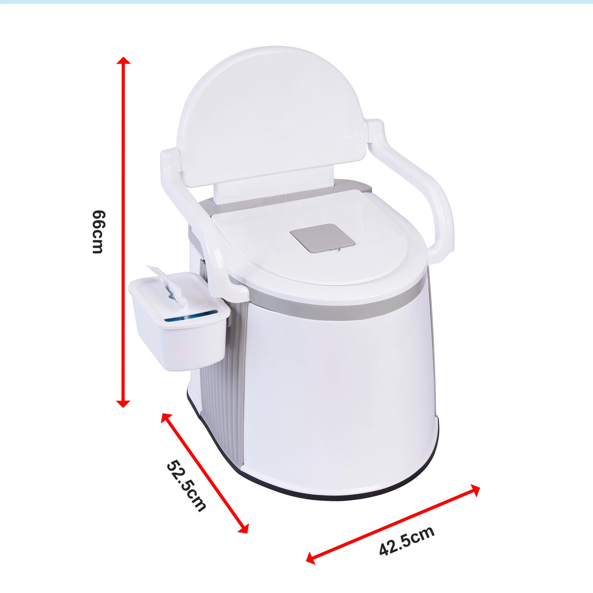 19L Camping Portable Toilet &ndash; Outdoor & Indoor Travel Commode Potty with Built-In Tissue Box