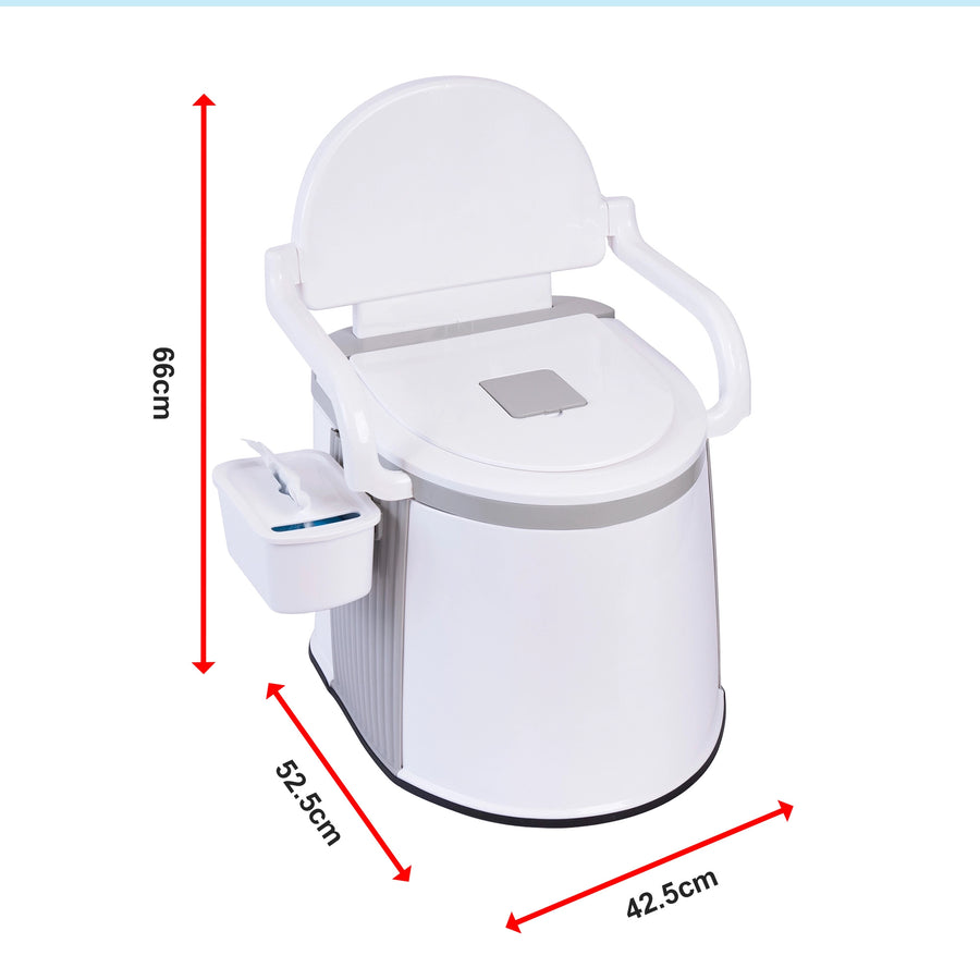 19L Camping Portable Toilet &ndash; Outdoor & Indoor Travel Commode Potty with Built-In Tissue Box