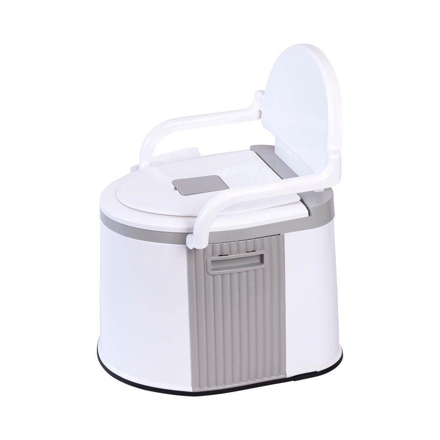 19L Camping Portable Toilet &ndash; Outdoor & Indoor Travel Commode Potty with Built-In Tissue Box
