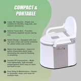19L Camping Portable Toilet &ndash; Outdoor & Indoor Travel Commode Potty with Built-In Tissue Box - Low Angle