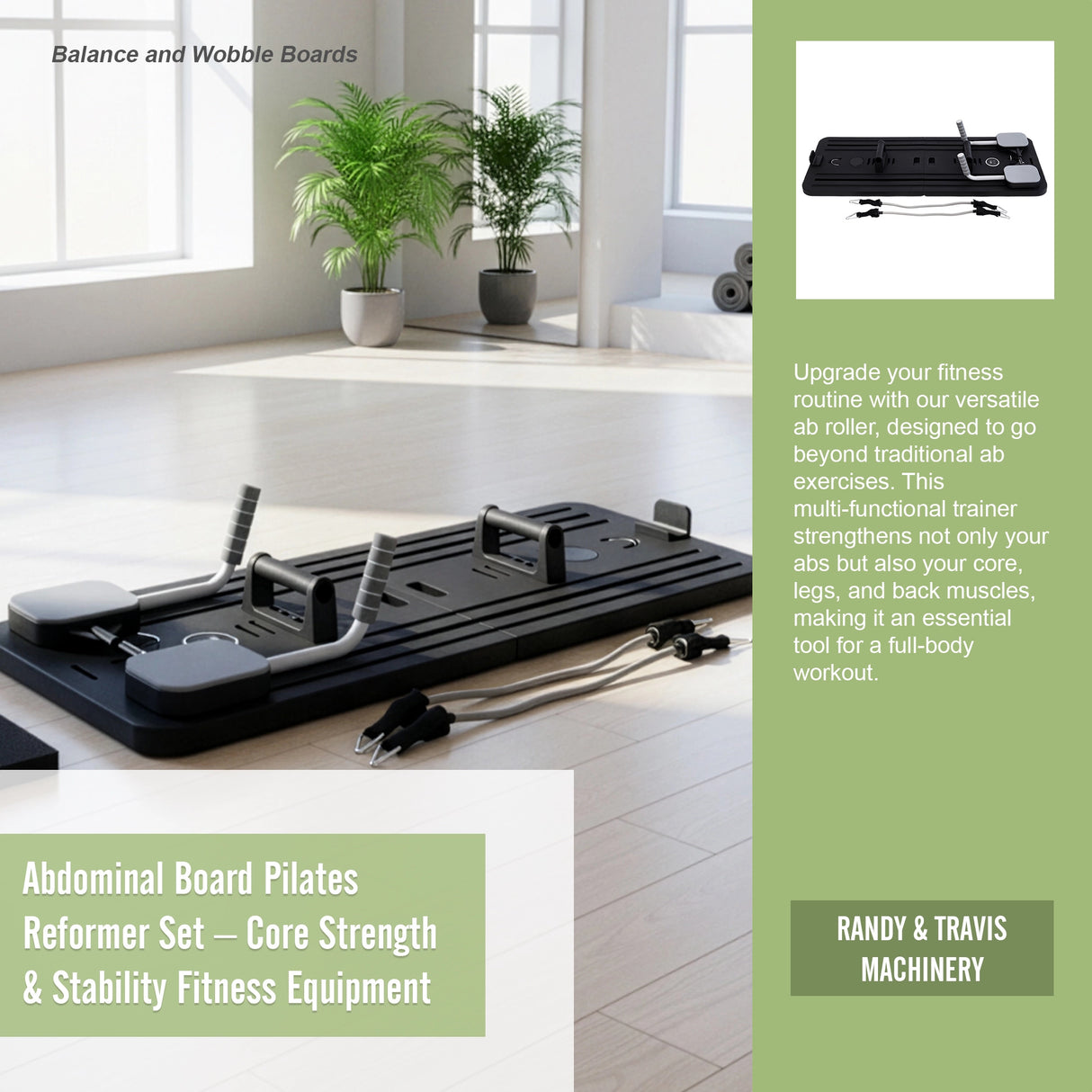 Abdominal Board Pilates Reformer Set &ndash; Core Strength & Stability Fitness Equipment