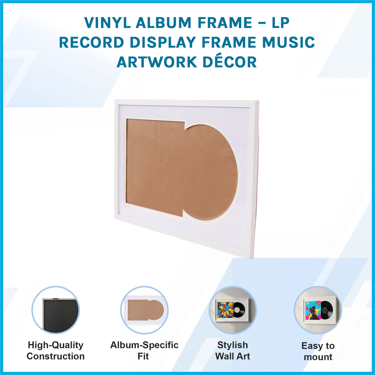 Vinyl Album Frame &ndash; LP Record Display Frame Music Artwork D&eacute;cor