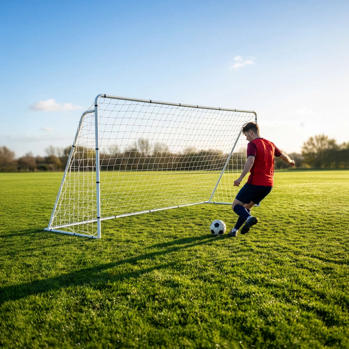 3.6m x 1.8m Portable Soccer Goal Net Steel Post Frame Backyard Football Training Set