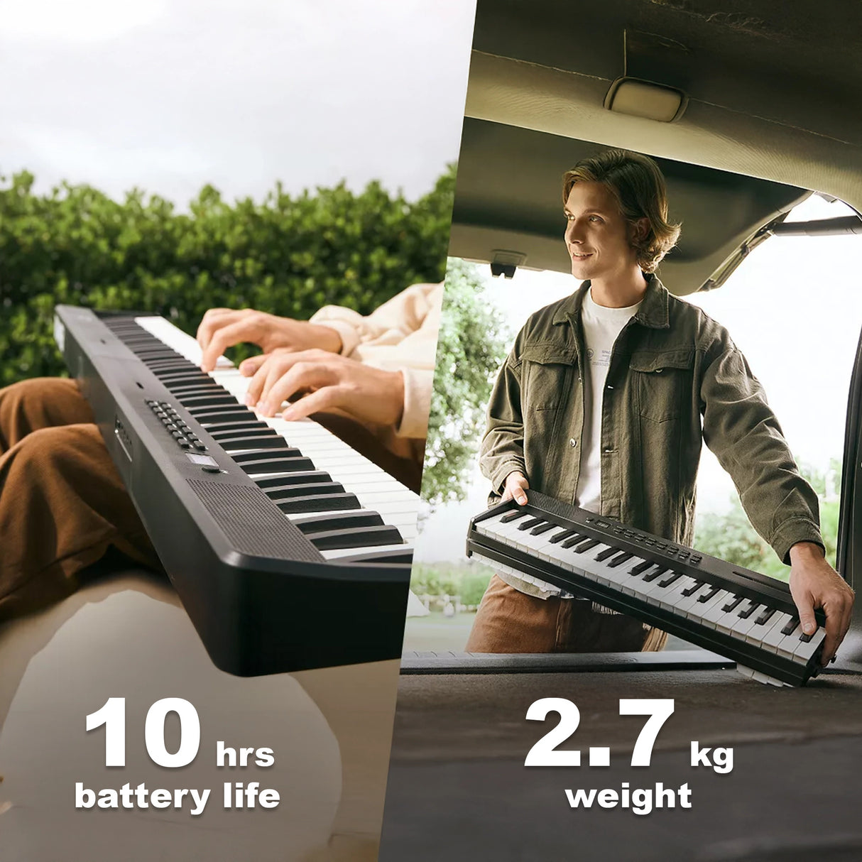 Folding Digital Piano 88 Key Velocity-Sensitive + Carry Case Pedal