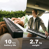 Folding Digital Piano 88 Key Velocity-Sensitive + Carry Case Pedal - Rear View
