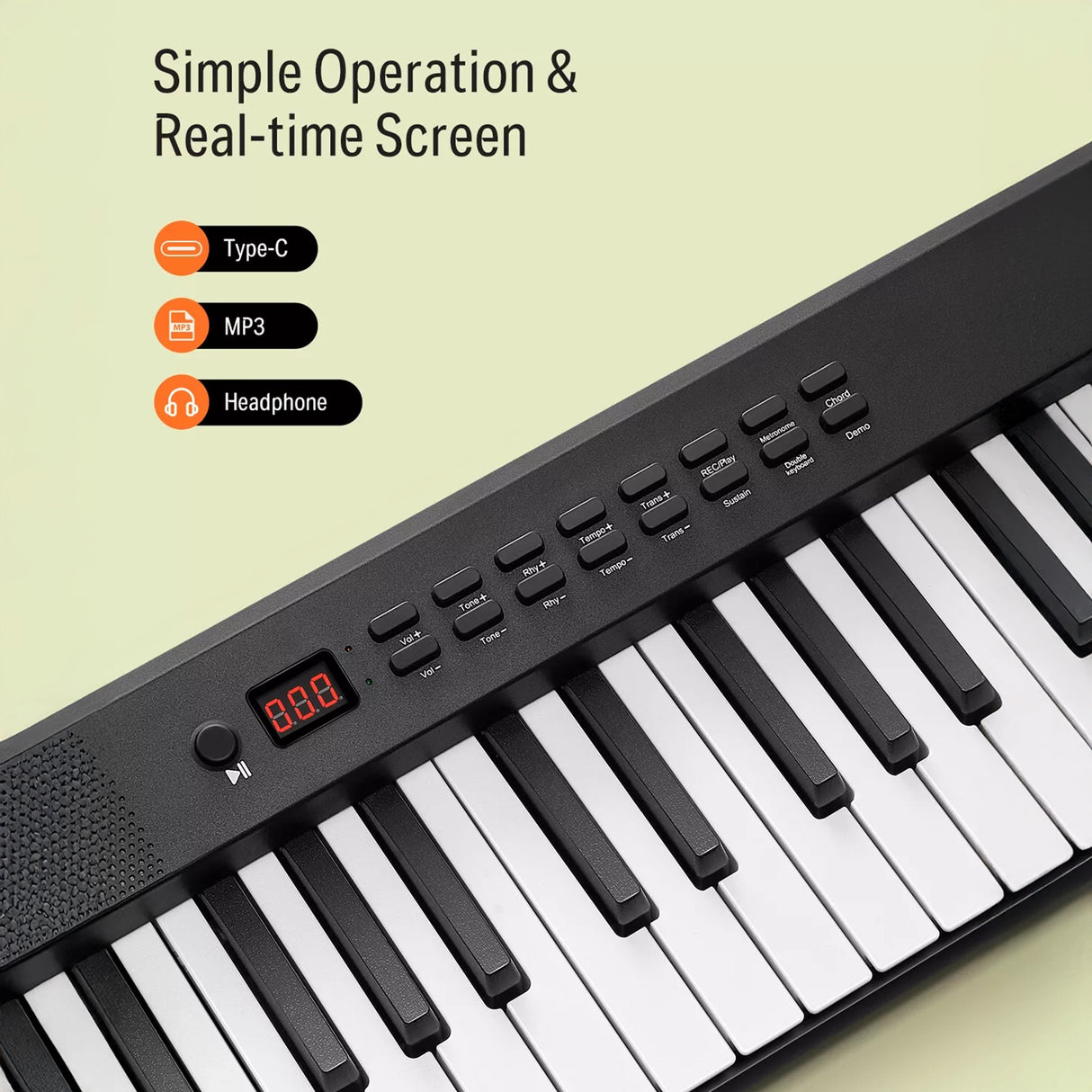 Folding Digital Piano 88 Key Velocity-Sensitive + Carry Case Pedal