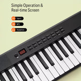 Folding Digital Piano 88 Key Velocity-Sensitive + Carry Case Pedal - Close-Up Angle