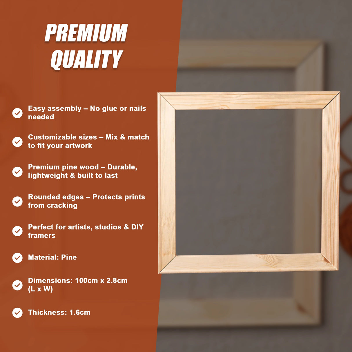 50x Canvas Stretcher Bars Frames Pine Wood