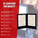 LED Back Lit Light Menu Holder Cover Folding Double Panel - Top-Down View