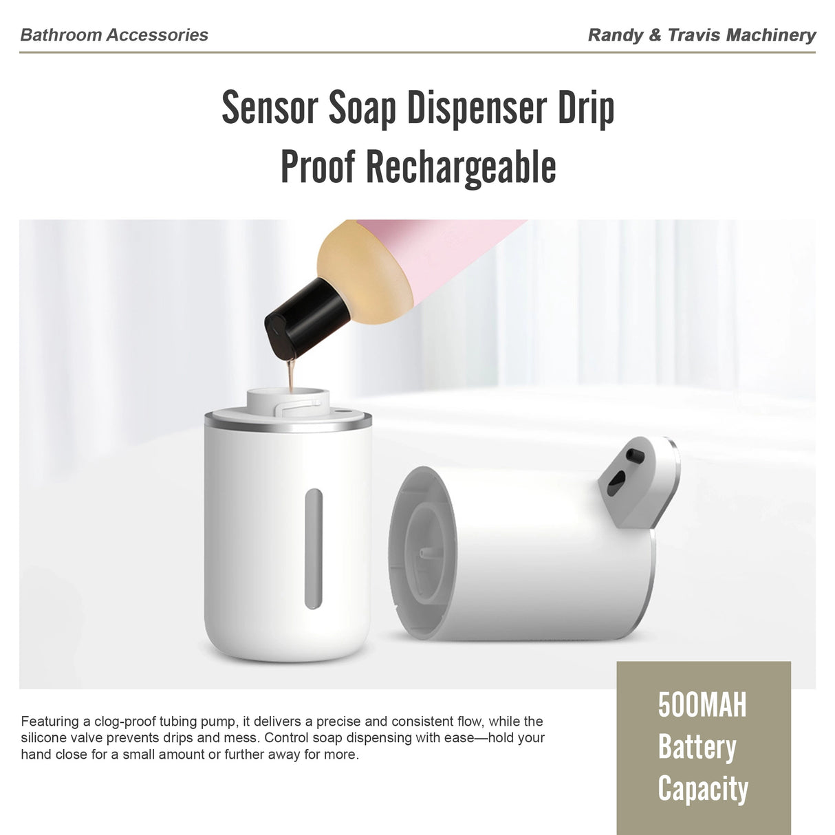 Sensor Soap Dispenser Drip Proof Rechargeable