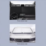 Retractable Sunshade for Car Windshield &ndash; UV Protection Window Cover - Top-Down View
