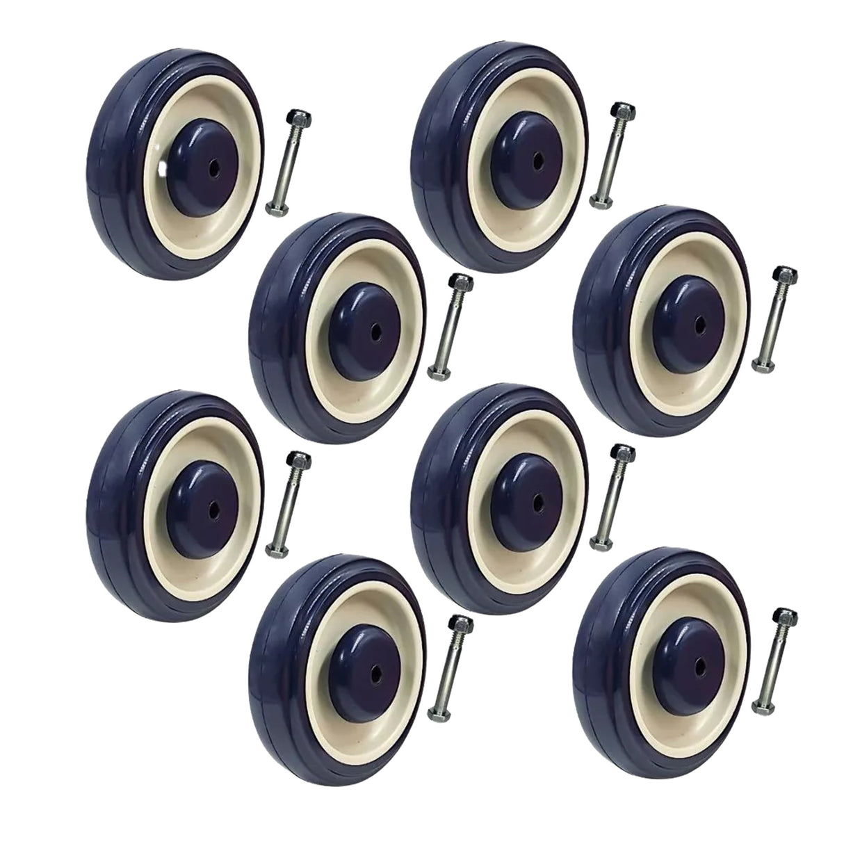 8 x 5" Diameter Wheels Nuts and Bolts included