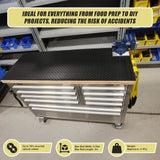Workshop Bench Protector Rubber Mat Heavy Duty Garage Shed Greenhouse Workbench - Top-Down View
