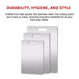 3 x 304SS Cutting Chopping Board Stainless Steel - Low Angle