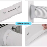 Portable Air Conditioner Window Kit &ndash; Exhaust Hose Adaptor Pipe & Slide Plate