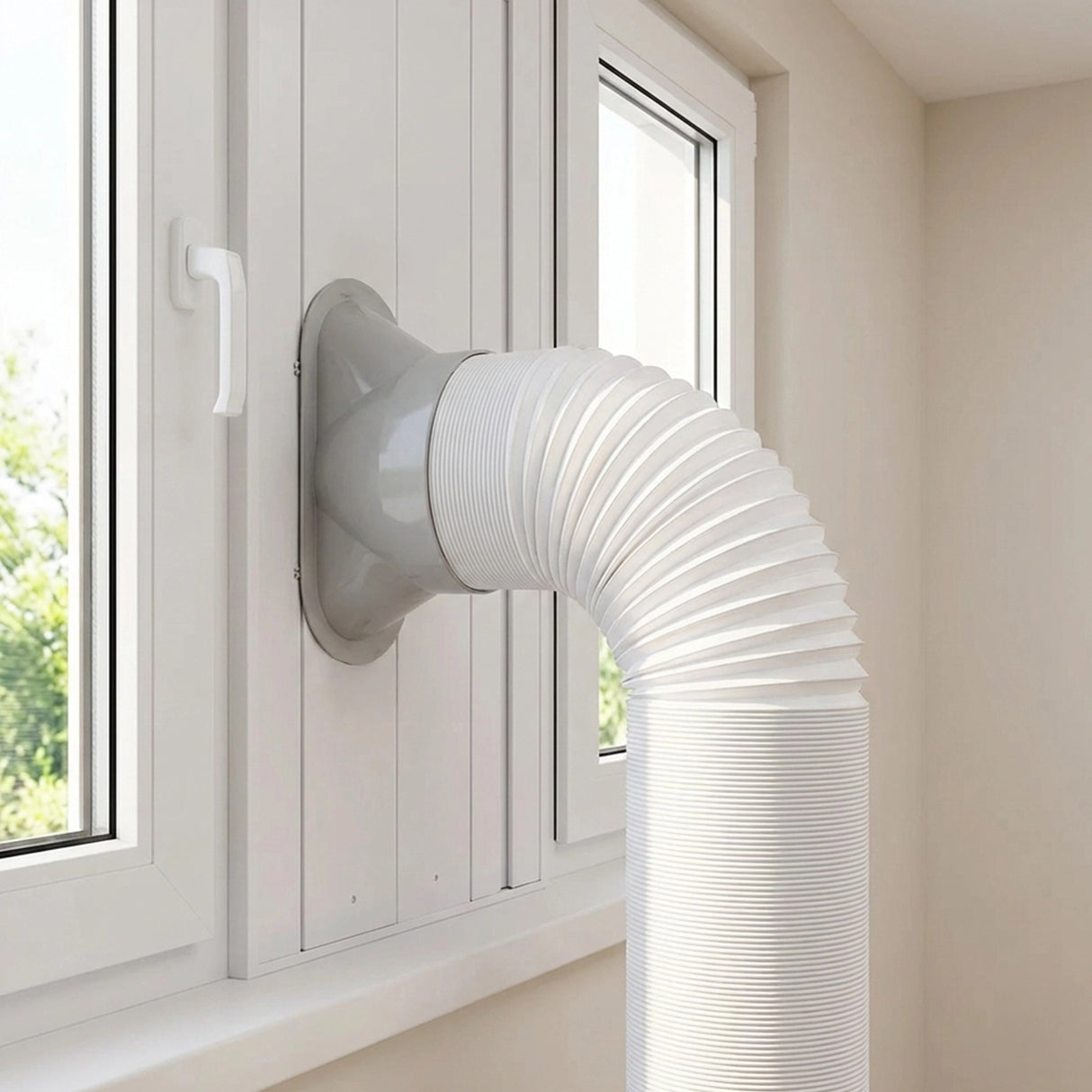 Portable Air Conditioner Window Kit &ndash; Exhaust Hose Adaptor Pipe & Slide Plate