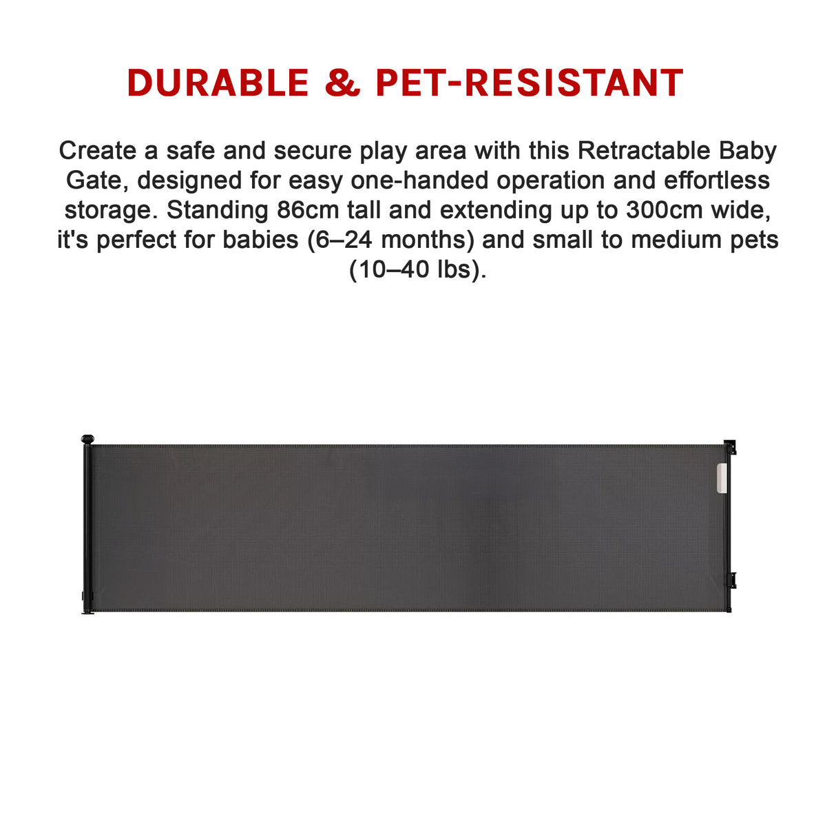 Retractable Baby Safety Fence Pet Stair Gate Barrier for Kids Dog Cat 3M