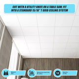 12x Smooth Drop Ceiling Tile 2ft x 2ft PVC Ceiling Panel