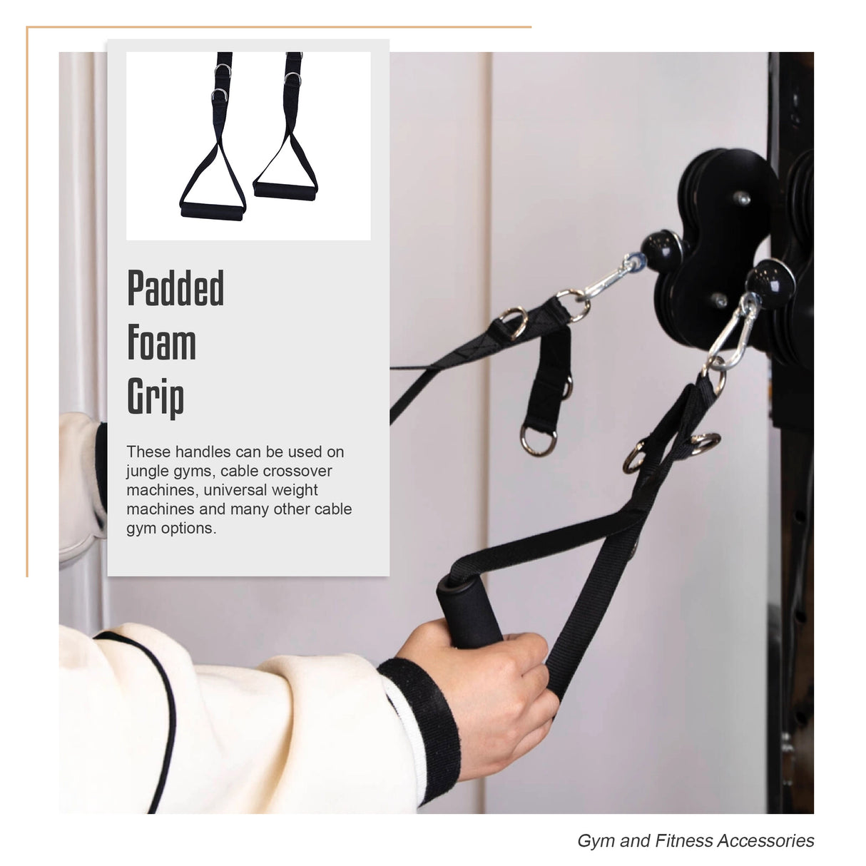 2 x Universal Foam Handle Exercise Machine Attachments
