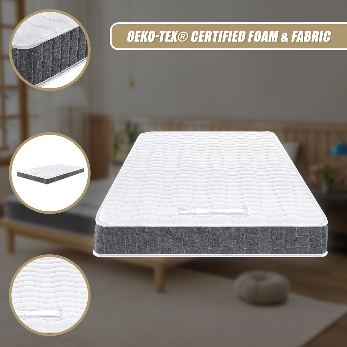 King Single Memory Foam Mattress &ndash; OEKO-TEX&reg; Textile & CertiPUR-US&reg; Certified Foam