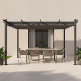 3x4M Aluminium Pergola Marquee with Retractable Roof &ndash; Garden Canopy - Front View